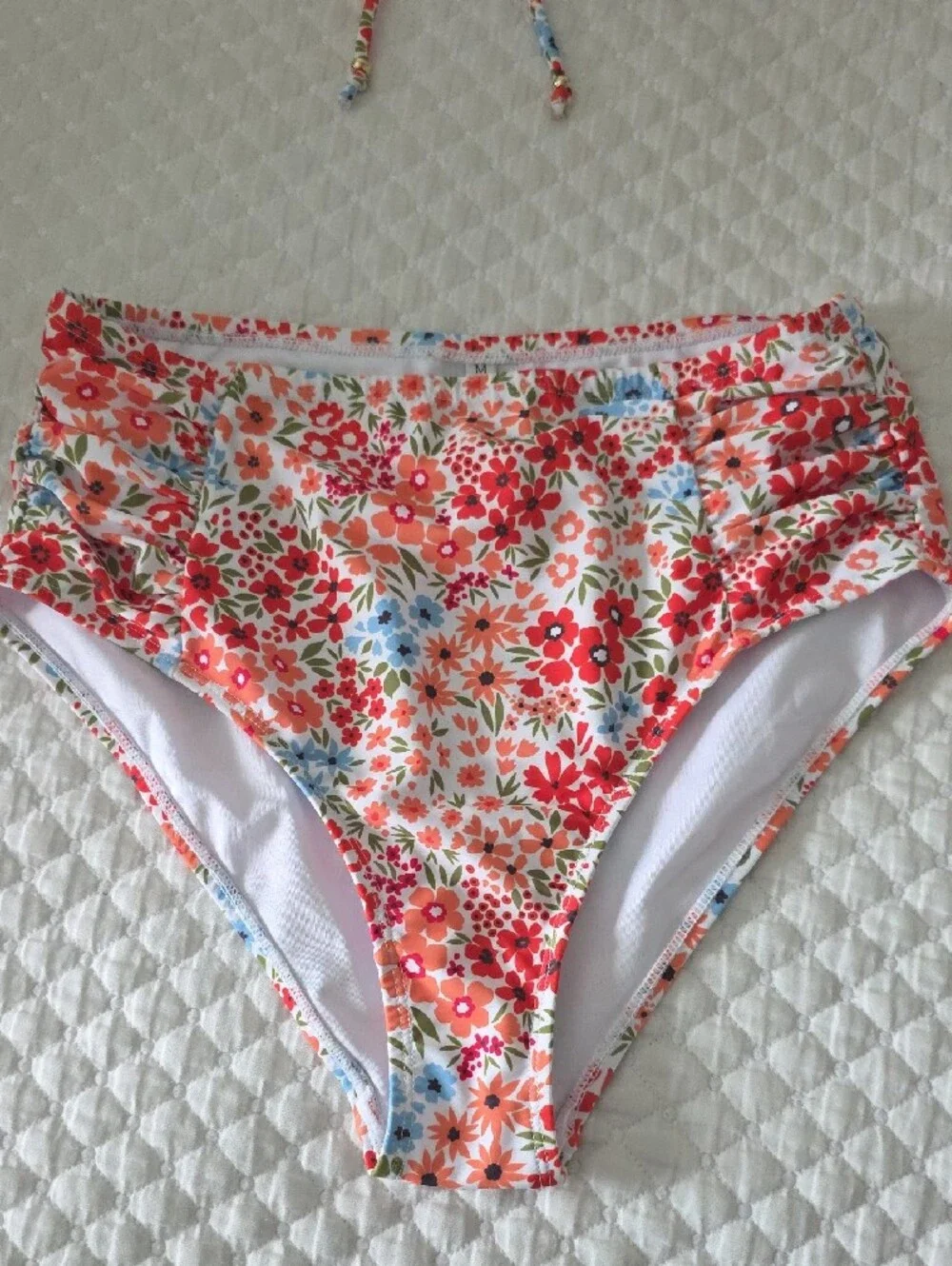 Hanna Nikole Pink Floral High-Waist Two-Piece Swim Set Medium